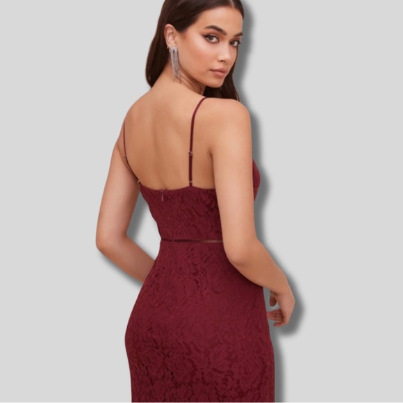 ASTR The Label Burgundy Lace Cocktail Dress Sz. Large - Picture 5 of 10